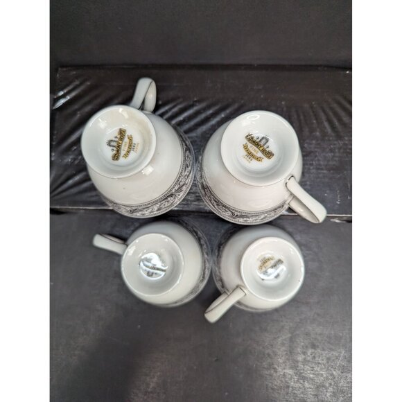 Harmony House Valencia 3685 Fine China Ceramic Footed Teacup Set of 4 No Saucer - Picture 9 of 10